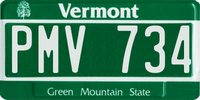 VT license plate PMV734