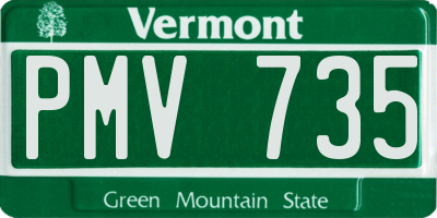 VT license plate PMV735