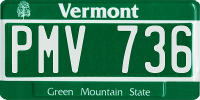 VT license plate PMV736
