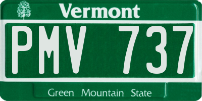 VT license plate PMV737