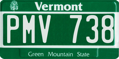VT license plate PMV738