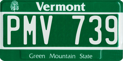 VT license plate PMV739