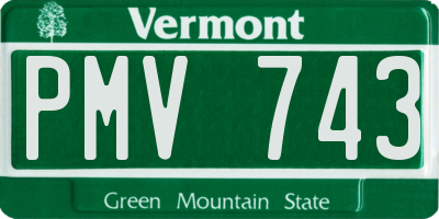 VT license plate PMV743