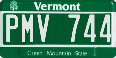 VT license plate PMV744