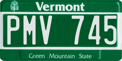 VT license plate PMV745