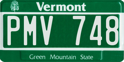 VT license plate PMV748