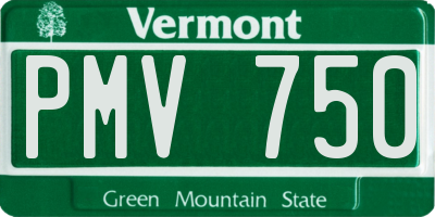 VT license plate PMV750