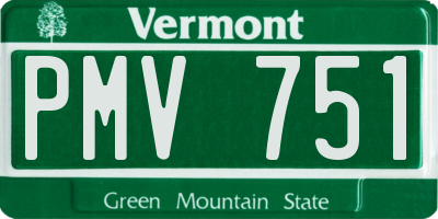 VT license plate PMV751