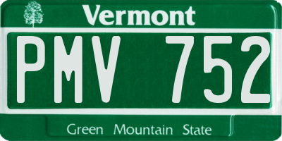 VT license plate PMV752
