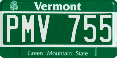 VT license plate PMV755