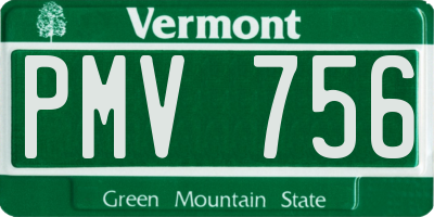 VT license plate PMV756