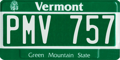 VT license plate PMV757