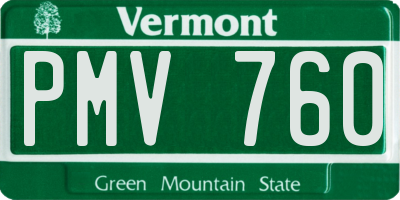 VT license plate PMV760