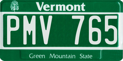 VT license plate PMV765