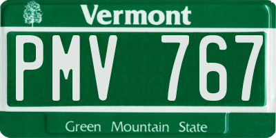 VT license plate PMV767