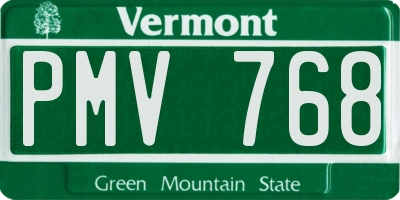 VT license plate PMV768