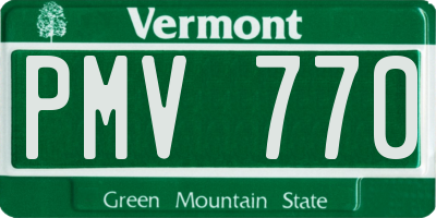 VT license plate PMV770
