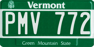 VT license plate PMV772