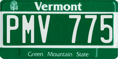 VT license plate PMV775