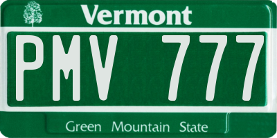 VT license plate PMV777
