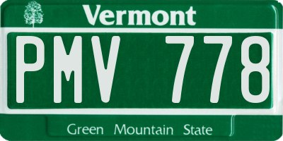 VT license plate PMV778