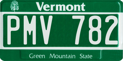 VT license plate PMV782