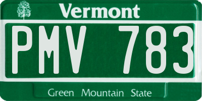 VT license plate PMV783