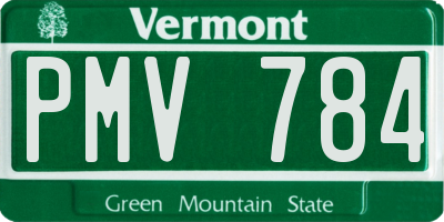 VT license plate PMV784