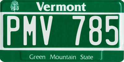 VT license plate PMV785