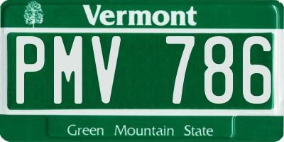 VT license plate PMV786