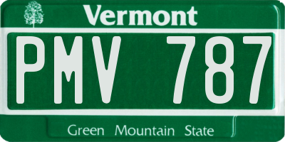 VT license plate PMV787