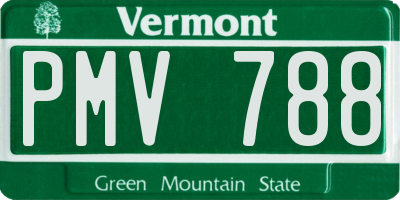VT license plate PMV788