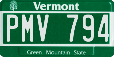 VT license plate PMV794