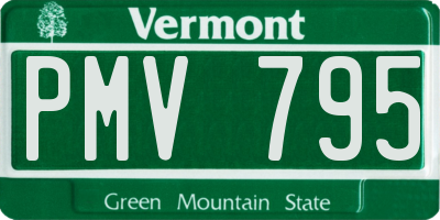 VT license plate PMV795