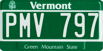 VT license plate PMV797