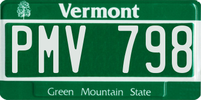 VT license plate PMV798