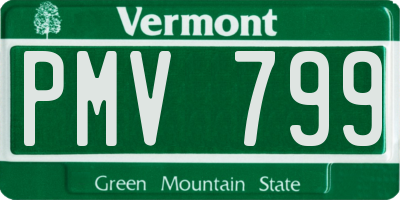 VT license plate PMV799