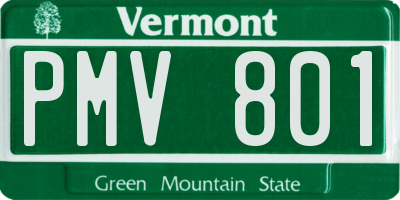 VT license plate PMV801