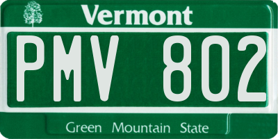 VT license plate PMV802