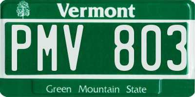 VT license plate PMV803