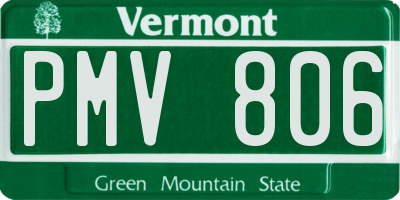 VT license plate PMV806