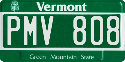 VT license plate PMV808