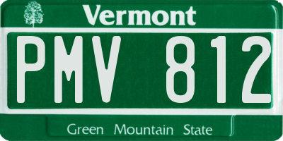 VT license plate PMV812