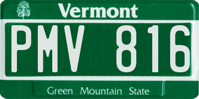 VT license plate PMV816