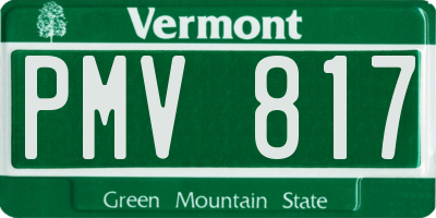 VT license plate PMV817