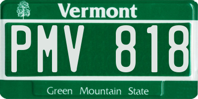 VT license plate PMV818