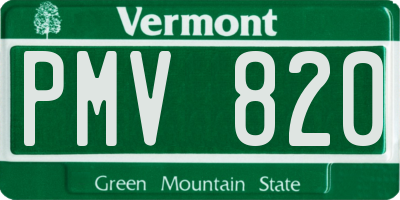 VT license plate PMV820