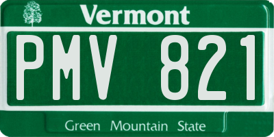 VT license plate PMV821