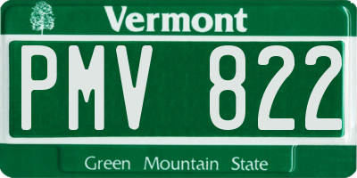 VT license plate PMV822
