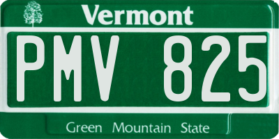 VT license plate PMV825